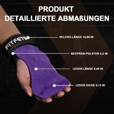 Лідши для важкої атлетики Zughilfen: шкіряні ремені для тренувань, бодібілдингу, пауерліфтингу та фітнесу (фіолетовий)