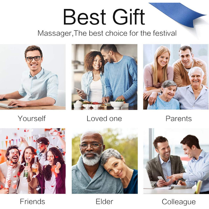 Масажер для спини, шиї та плечей Myunx Shiatsu з підігрівом - електричний 4D масажер для глибокого розминання спини, шиї та плечей. Чудовий подарунок для жінок, чоловіків, мами та тата