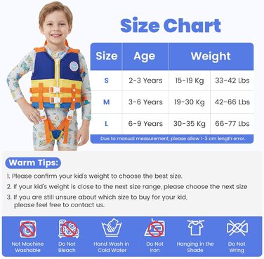 Дитяча жилетка для плавання Gogokids для хлопчиків, 1-9 років, рожева, блакитна, помаранчева