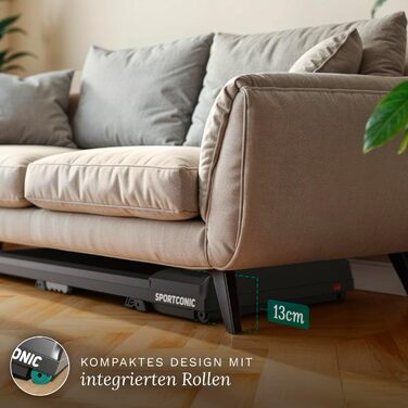 Біговий тренажер Sportconic складний - Walking Pad з нахилом та пультом дистанційного керування. Тиха фітнес-машина для дому, офісу та тренувань (1-6 км/год)