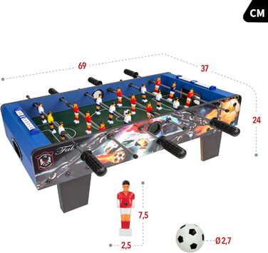 Дитячий настільний футбол COLORBABY з дерева, синій, 69x37x24 см, для дітей від 3 років
