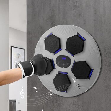 ACROSSPART Музична бокс-машина Bluetooth, електронний боксер для дорослих, настінна боксерська панель із музикою, регульована швидкість, біла