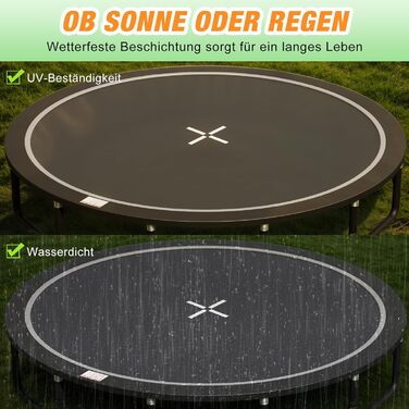 Батут Devoko Outdoor Ø228/305/366/427 см, сертифікат GS, посилені бічні перекладини, стабільний, міцний та надійний 427 x 427 x 265 см