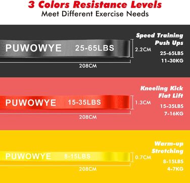 Набір еластичних стрічок для фітнесу, 3 рівні опору, з дверними фіксаторами, ручками, чохлом, сумкою та інструкцією. Стрічки для фітнесу/йоги/силових тренувань. Кольори: синій, зелений, фіолетовий, чорний, червоний, жовтий