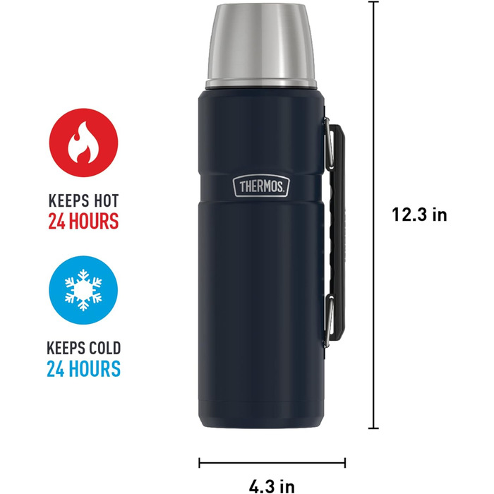 Термос Thermos SK2010 Stainless King 1,2 л, вакуумний, нержавіюча сталь, синій