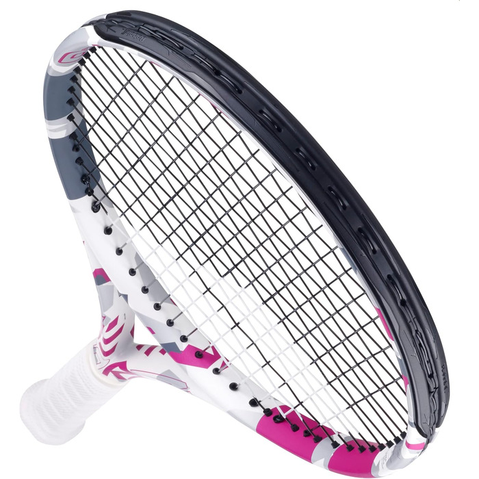 Тенісна ракетка Babolat Evo Aero Pink для дорослих, натягнута, потужність і комфорт, аеродинамічна рама Alpha, технології Evo 4 Feel та Woofer, ручка Syntec Evo Grip 2, французький бренд, рожева