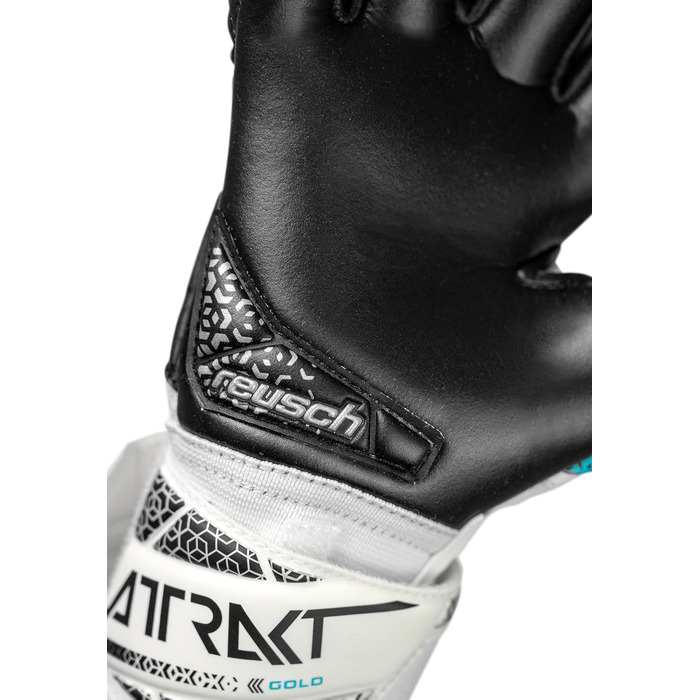 Воротарські рукавички Reusch Attrakt Gold NC Junior - дитячі, для футболу, білі-сріблясті-чорні