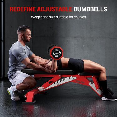 Набір гантелей Yoleo регульовані, 4 в 1 для дому, 4-10 кг, з м'яким гумовим покриттям, для тренувань всього тіла