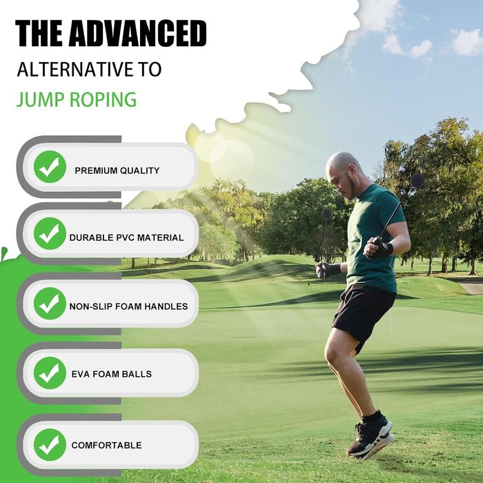 Скакалка з регулюванням, PVC, для фітнесу, дорослих. Канат для стрибків з великим м'ячем та тренажером для рук