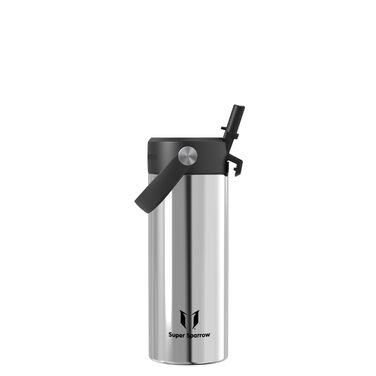 Термофляга Sparrow зі сталі 1Л з трубочкою та гнучким кришкою, stainless steel