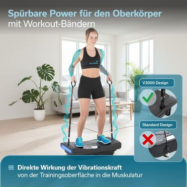 Платформа вібрації Skandika 4D V3000 Plus | Віброплатформа для дому, 60 рівнів, 3+1 програми, до 150 кг