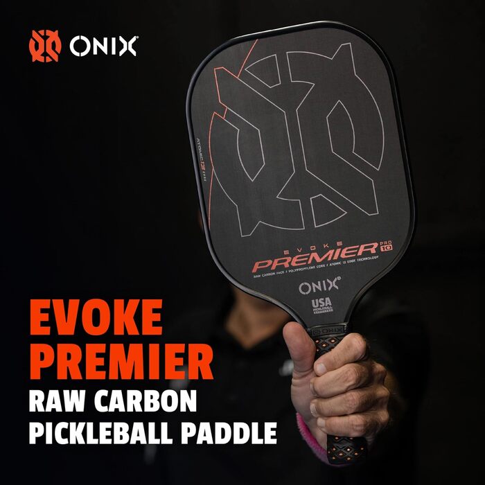Падл для піклболу Onix Evoke Premier Pro Raw Carbon (12 мм, чорний)