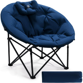 Крісло для кемпінгу EVER ADVANCED Luxus Moonchair XXL - велике розкладне крісло для відпочинку, 150 кг, блакитне