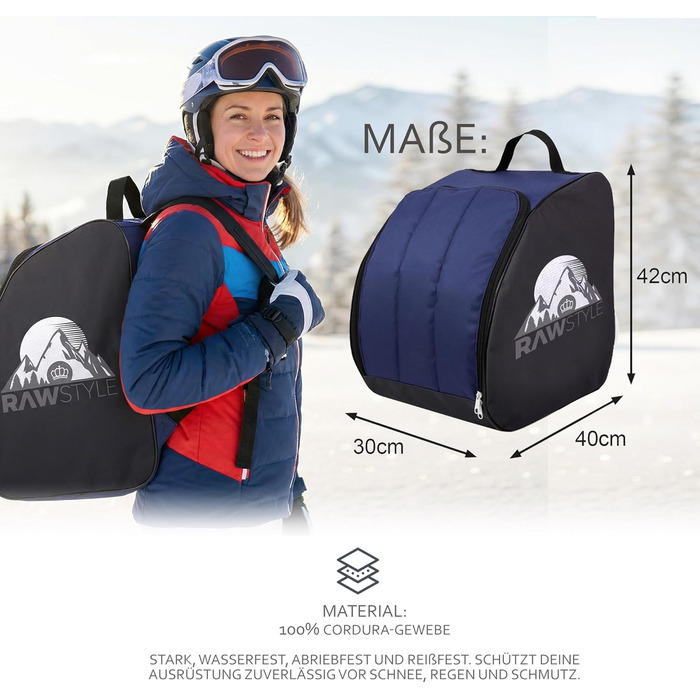 Чохол для лижних черевиків BambiniWelt Rafael K. - місткий, водонепроникний, з ручками та плечовими ременями, чорно-бордовий