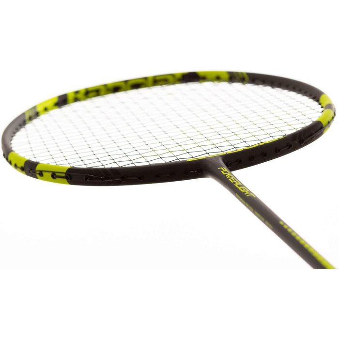 Бадмінтонна ракетка Babolat Power Light, універсальна, чорна/жовта, з натягнутою струною, у комплекті чохол