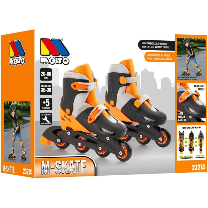 Дитячі ролики MOLTO на 4 колесах, помаранчеві - унісекс, для навчання, від 36 місяців