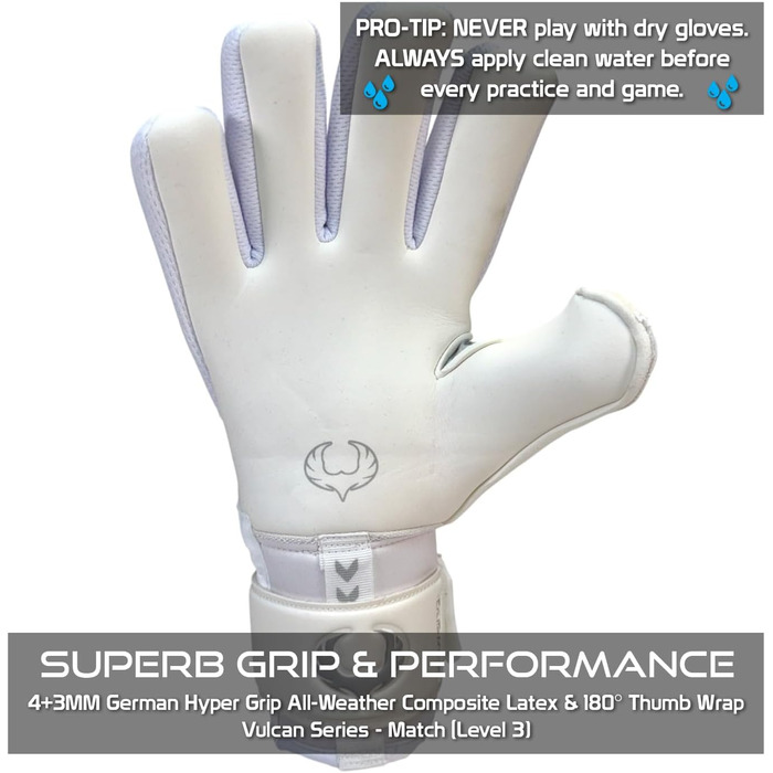 Воротарські рукавички Renegade GK Vulcan Microbe-Guard Pro-Tek (розміри 6-11, 4 стилі, 3 рівень) | Hyper Grip 3.5+3мм | Для дорослих, молоді, дітей