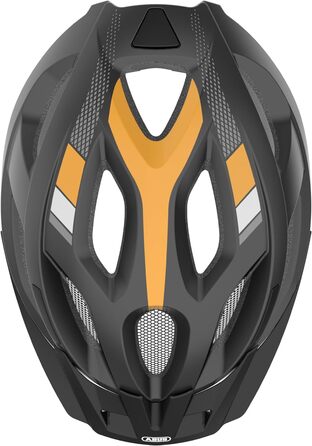 ABUS Aduro 2.0 Велосипедний шолом з підсвіткою для міста, спортивний, чорний/помаранчевий, розмір S (51-55 см), унісекс