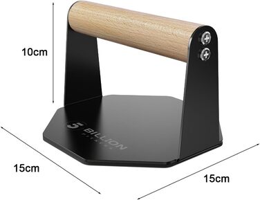 5BILLION Ручки для віджимань Push Up Bars - тренажер для дому, підтримка м'язів спини та рук, піна (чорний), сталь + дерево