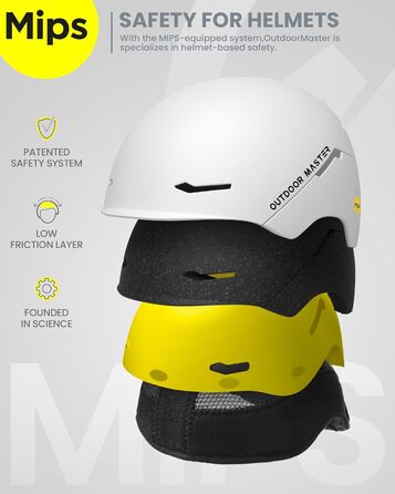 Гірськолижний шолом OutdoorMaster ELK MIPS для сноуборду, чоловіків, жінок і підлітків, перламутрово-білий, розмір L