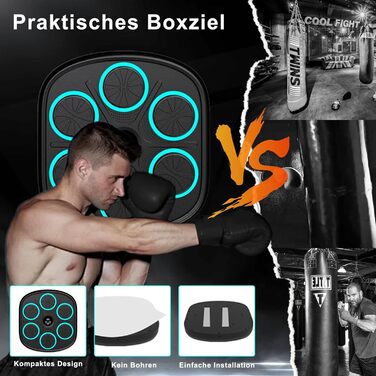 Музична боксерська машина з Bluetooth, для дому та фітнес-клубу, з рукавичками, для дітей та дорослих