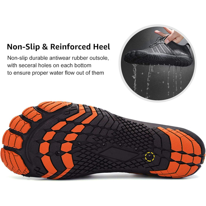 Чоловічі та жіночі водяні шльопанці з сітчастої тканини, barefoot, Wz112, помаранчевий колір