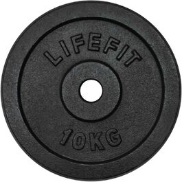 Диск для штанги LIFEFIT, чорний, 10 кг, для тренувань