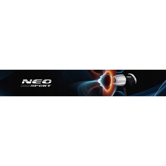 Перкусійний масажер для тіла Neo-sport NS-500, 8 насадок, чорний