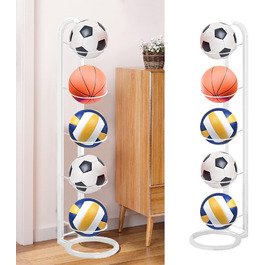 Стеллаж для м'ячів: футбольний, волейбольний, багатоярусний, білий. Зберігання та демонстрація м'ячів