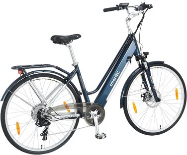 Електровелосипед smartEC Trek-28D для жінок, 28 дюймів, 250Вт, задній мотор, літієва батарея 36В/13А·год, до 90 км, 25 км/год, для міста та трекінгу