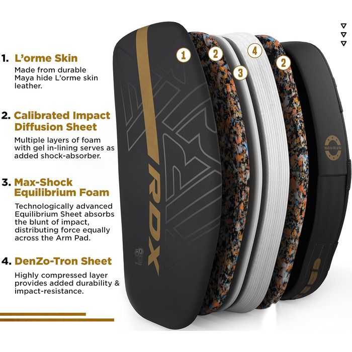 Шлагбало RDX для бойових мистецтв: кікбоксинг, муай-тай, ММА. Кара-шкіряне ударне подушечка, бокс, тренувальні подушечки, тайські подушечки