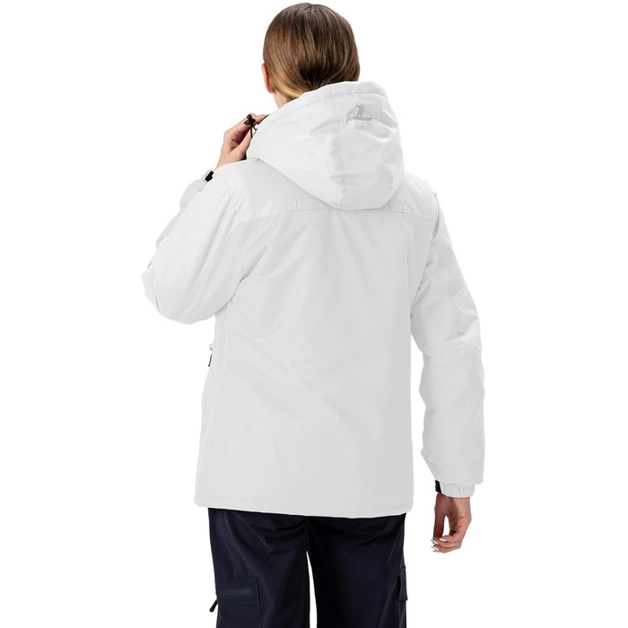 Жіноча зимова куртка YSENTO, водонепроникна, софтшел, флісова, функціональна з капюшоном, білий (XL)