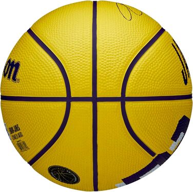 Баскетбольний м'яч WILSON NBA Player Icon, розмір 7 та міні 3, для вулиці, Лос-Анджелес Лейкерс