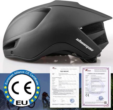 Велошолом Shinmax з ліхтарем USB, знімним візором, магнітний, легкий, для міста та MTB, регульований 57-62 см, чорний, для чоловіків і жінок