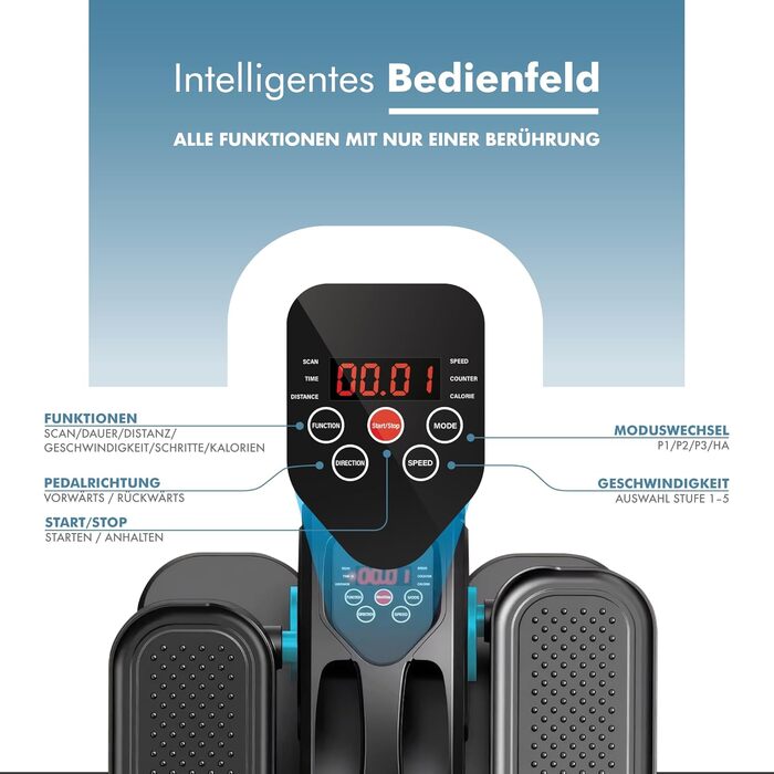 Еліпсоїдний тренажер PORTENTUM для дому: електричний, з пультом, дисплеєм, тихим мотором. Підходить для літніх людей, автоматичний та ручний режим, вибір швидкості. Компактний для офісу.