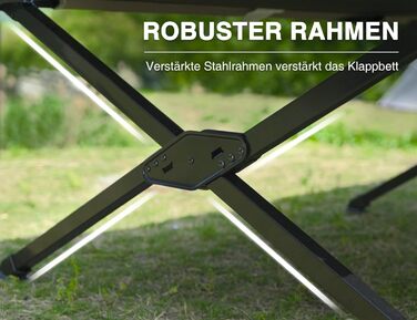 Розкладне ліжко EVER ADVANCED 214x106 см, 300 кг, XXL, для кемпінгу та відпочинку на природі