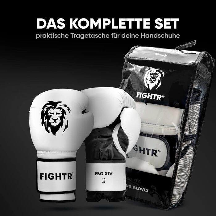 Боксерські рукавички Fightr для боксу, MMA, Муай-Тай і кікбоксингу, максимальний захист і стабільність, розміри 8-16 унцій, з чохлом