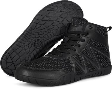 Чоловічі борцівки, боксерські туфлі, фітнес-кросівки, підошва Zero-Drop, синьо-зелені (44 EU, широкі, чорні)