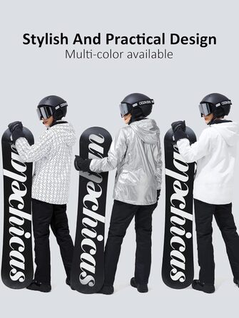 Жіноча водонепроникна куртка для сноубордингу та лижного спорту FREE SOLDIER з флісовою підкладкою та капюшоном. Тепла зимова куртка-дощовик з повністю проклеєними швами (L, срібляста)