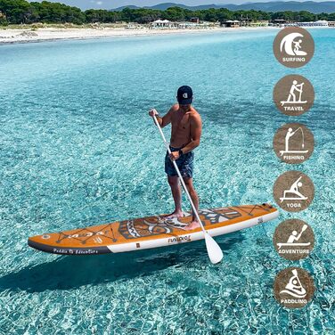 Надувна SUP-дошка FunWater 350 см з сидінням, подвійне весло і насос, дошка для сапсерфінгу для дорослих