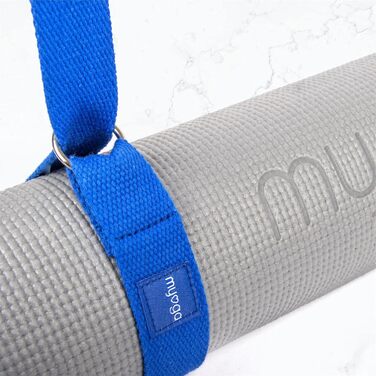 Стартовий набір для йоги Myga з корку: килимок, 2 блоки та ремінь з металевою пряжкою, синій – для йоги, пілатесу та фітнесу