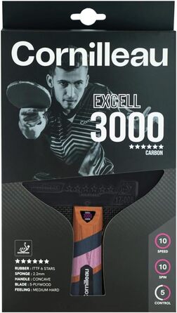 Ракетка для настільного тенісу Cornilleau Excell 3000 Carbon - професійна, карбонова