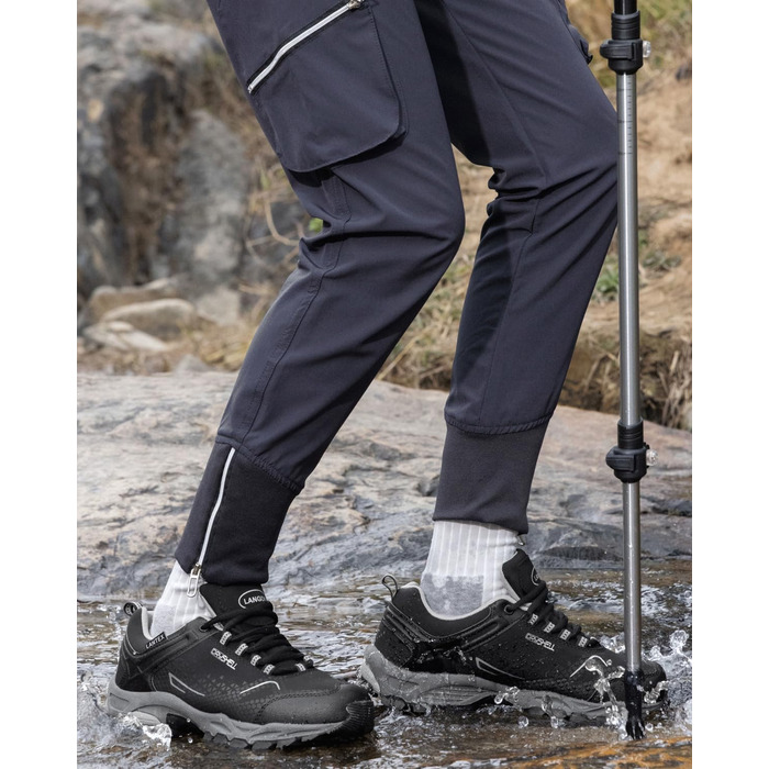 Туфлі для хайкінгу/трекінгу чоловічі та жіночі, водонепроникні, легкі, дихаючі, 38-46 EU (44 EU, чорний/сірий)