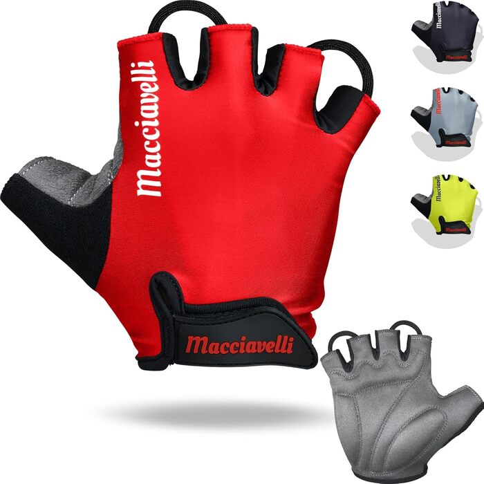 Велосипедні рукавички MACCIAVEI для чоловіків та жінок - MTB рукавички Habfinger - літні велоспортивні рукавички для гірського велосипеда, шосе та даунхілу (XL, Червоний)
