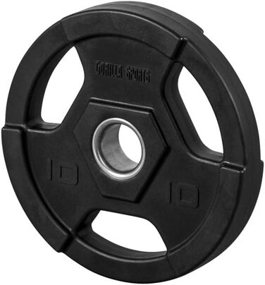 Олімпійські диски GORILLA SPORTS, тригрип, 1,25–25 кг, 50 мм, пластик, чорні