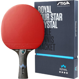 Тенісний стіл STIGA Royal Crystal: швидка ракетка з ITTF сертифікованим покриттям Star 4, гумою 2.0 мм та Crystal Technology – ідеальна для швидкої та точної гри