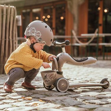 Біговел Scoot & Ride Highwaykick 1 Lifestyle з сидінням та контейнером (коричневі смуги)