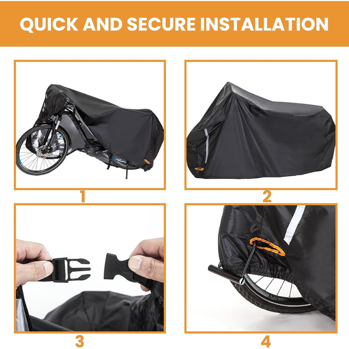 Водонепроникний чохол для велосипеда Besudo 210x120x80 см - захисна накривка для 1-2 велосипедів, E-bike, преміум якість