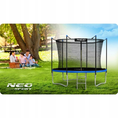 Садовий батут Neo-Sport 8ft/252см із внутрішньою сіткою та драбиною