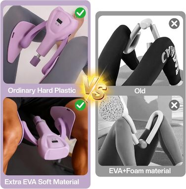 Набір для тренування м'язів тазового дна та стегон – Thigh Master з еластичною стрічкою | Тренажер для ніг вдома | Професійний тренажер для ніг для жінок та чоловіків для нарощування м'язів живота, ніг та сідниць